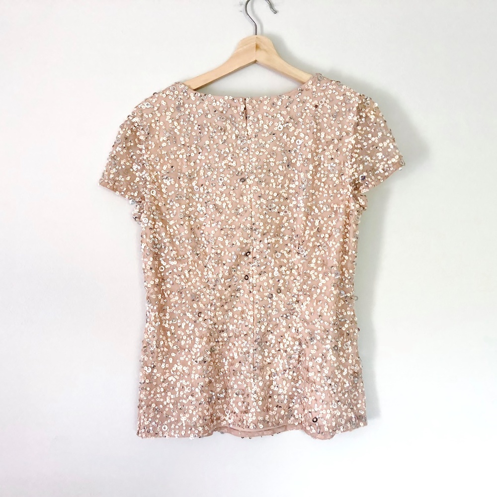 Adrianna Papell Blush Pink Sequin Top - Picture 6 of 7